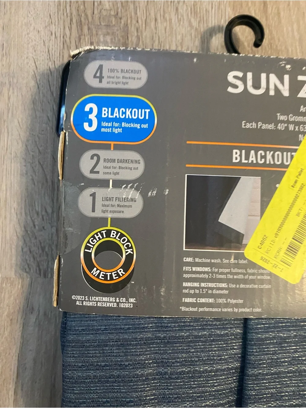 Sun Zero Blackout Grommet Thermal Insulated Curtain panel Set Navy 40
